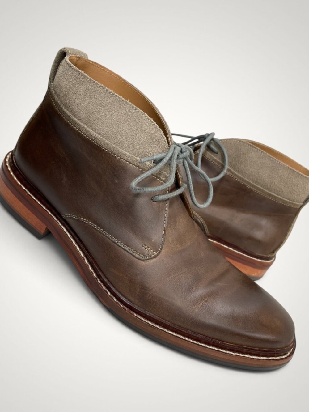 Cole Haan Chamberlain Men's Brown Leather Suede Chukka Boots 8.5 M Casual Dress